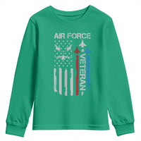 Air Force Veteran Youth Sweatshirt Distressed American Flag Retired Dad Grandpa