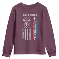Air Force Veteran Youth Sweatshirt Distressed American Flag Retired Dad Grandpa