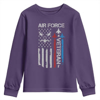 Air Force Veteran Youth Sweatshirt Distressed American Flag Retired Dad Grandpa
