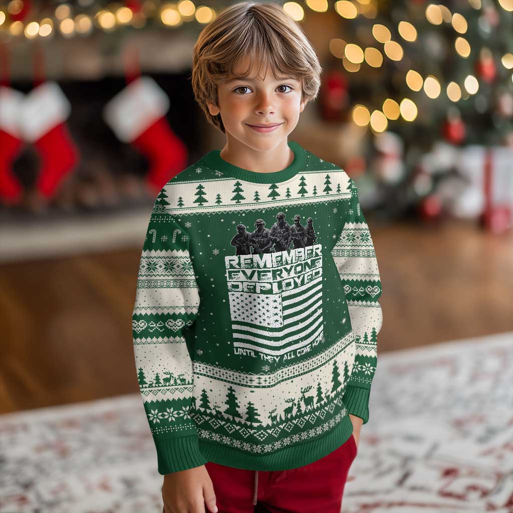 R.E.D Friday Ugly Christmas Sweater Remember Everyone Deployed Military US Flag - Wonder Print Shop