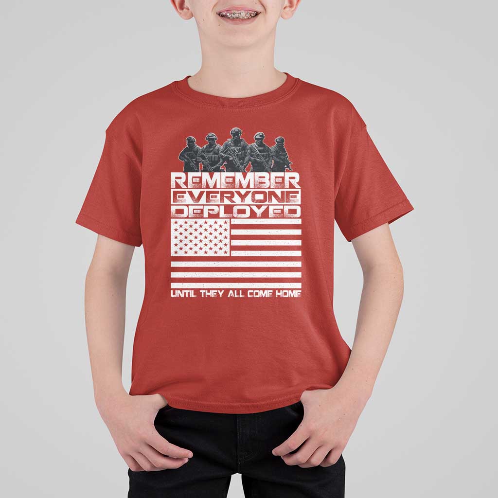 R.E.D Friday T Shirt For Kid Remember Everyone Deployed Military US Flag - Wonder Print Shop