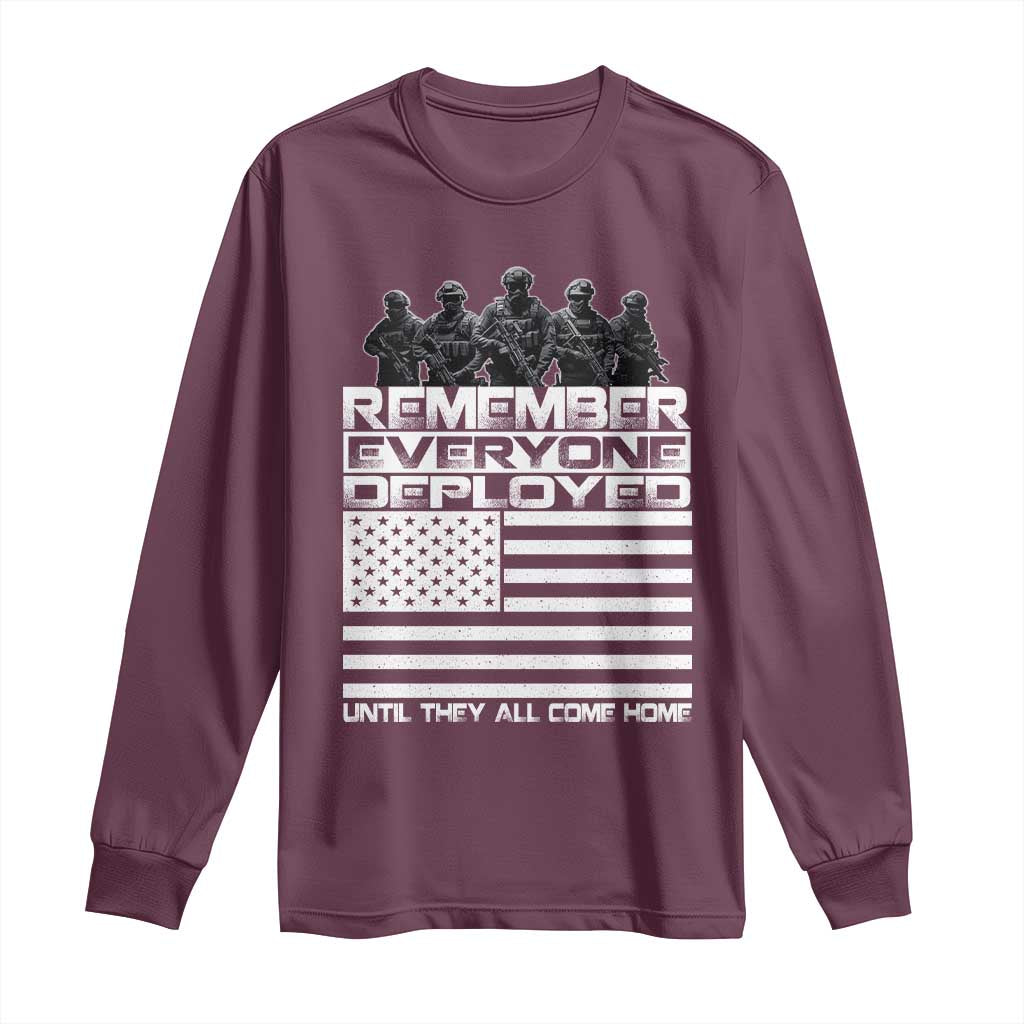R.E.D Friday Long Sleeve Shirt Remember Everyone Deployed Military US Flag - Wonder Print Shop