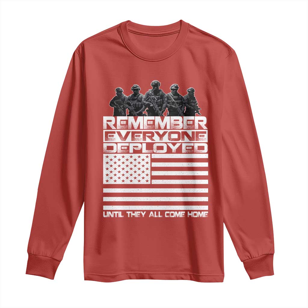 R.E.D Friday Long Sleeve Shirt Remember Everyone Deployed Military US Flag - Wonder Print Shop