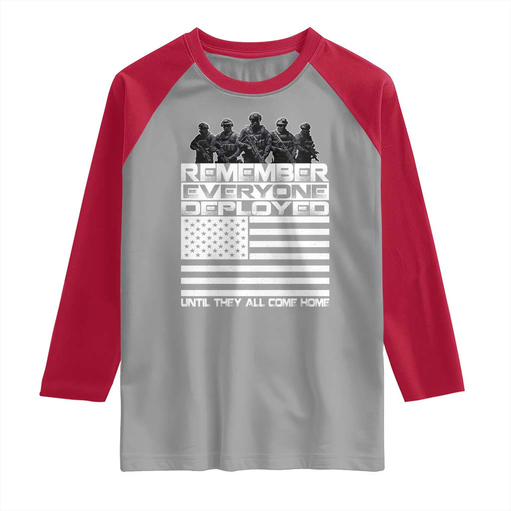 R.E.D Friday Raglan Shirt Remember Everyone Deployed Military US Flag - Wonder Print Shop