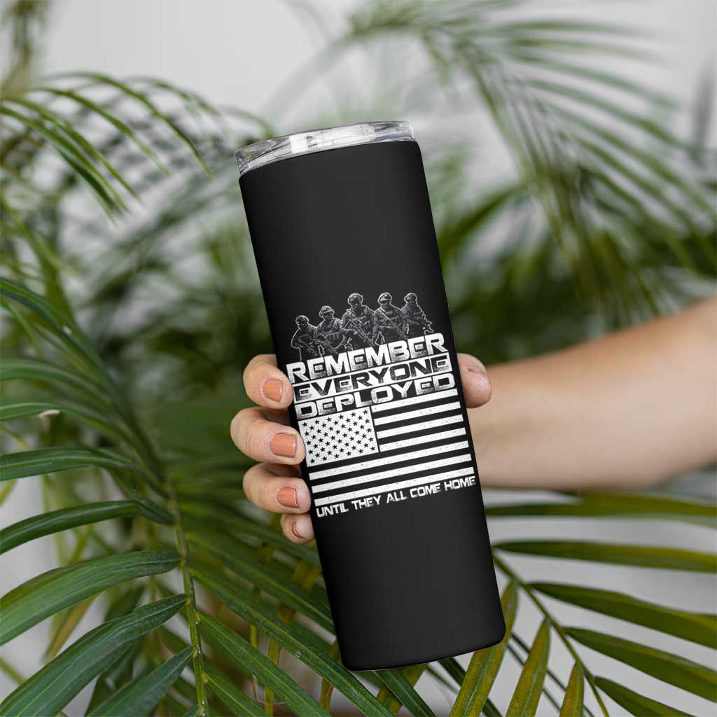 R.E.D Friday Skinny Tumbler Remember Everyone Deployed Military US Flag - Wonder Print Shop