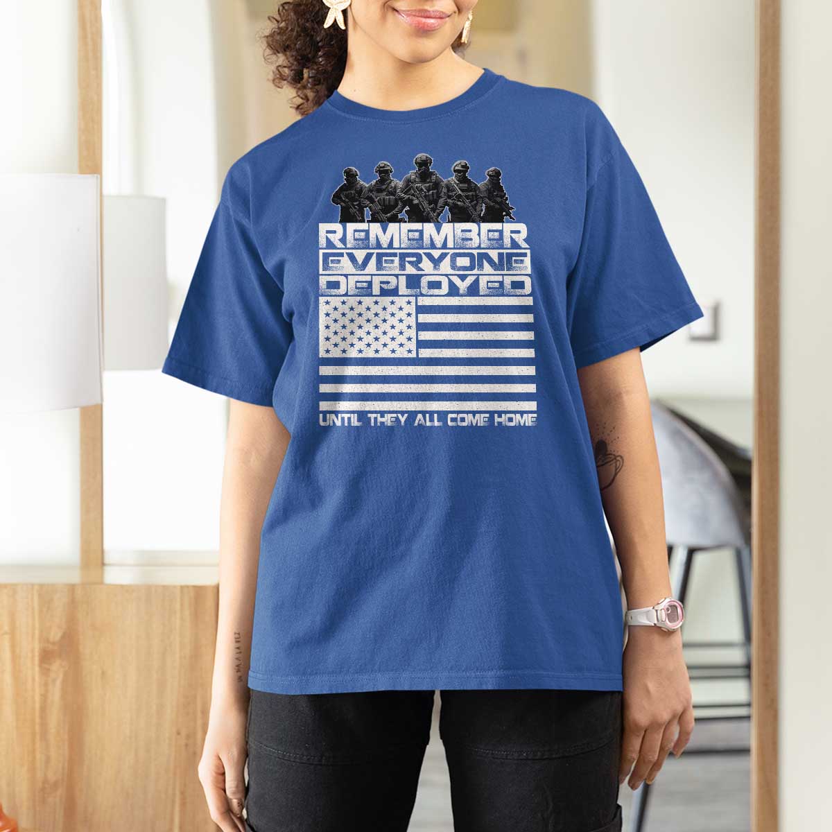 R.E.D Friday T Shirt For Women Remember Everyone Deployed Military US Flag - Wonder Print Shop
