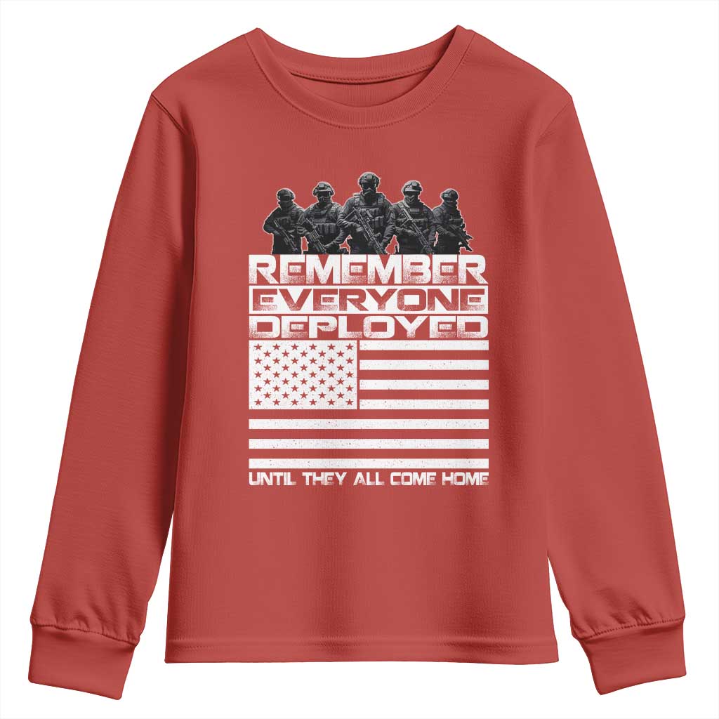 R.E.D Friday Youth Sweatshirt Remember Everyone Deployed Military US Flag - Wonder Print Shop