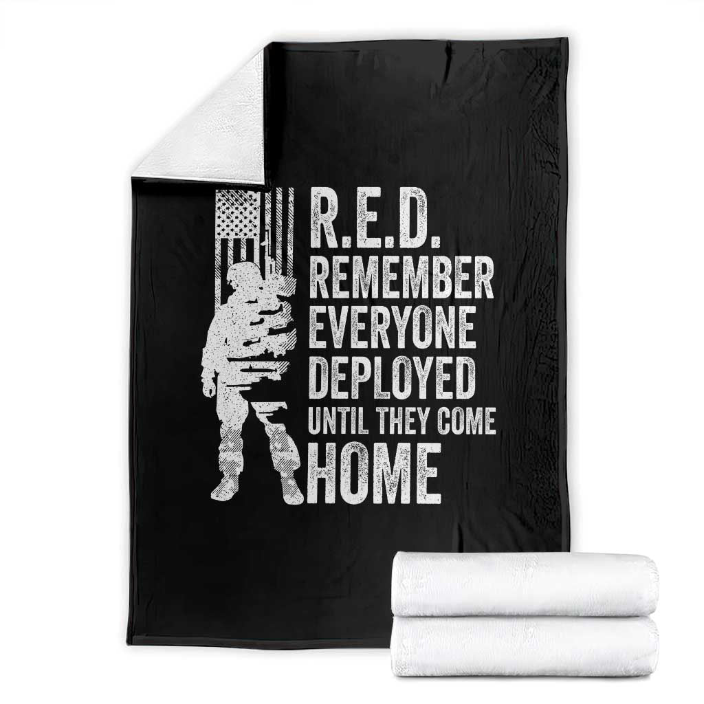 R.E.D Friday Throw Blanket Remember Everyone Deployed American Flag Military Supportive - Wonder Print Shop
