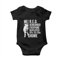 R.E.D Friday Baby Onesie Remember Everyone Deployed American Flag Military Supportive - Wonder Print Shop