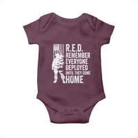 R.E.D Friday Baby Onesie Remember Everyone Deployed American Flag Military Supportive - Wonder Print Shop