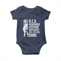 R.E.D Friday Baby Onesie Remember Everyone Deployed American Flag Military Supportive - Wonder Print Shop