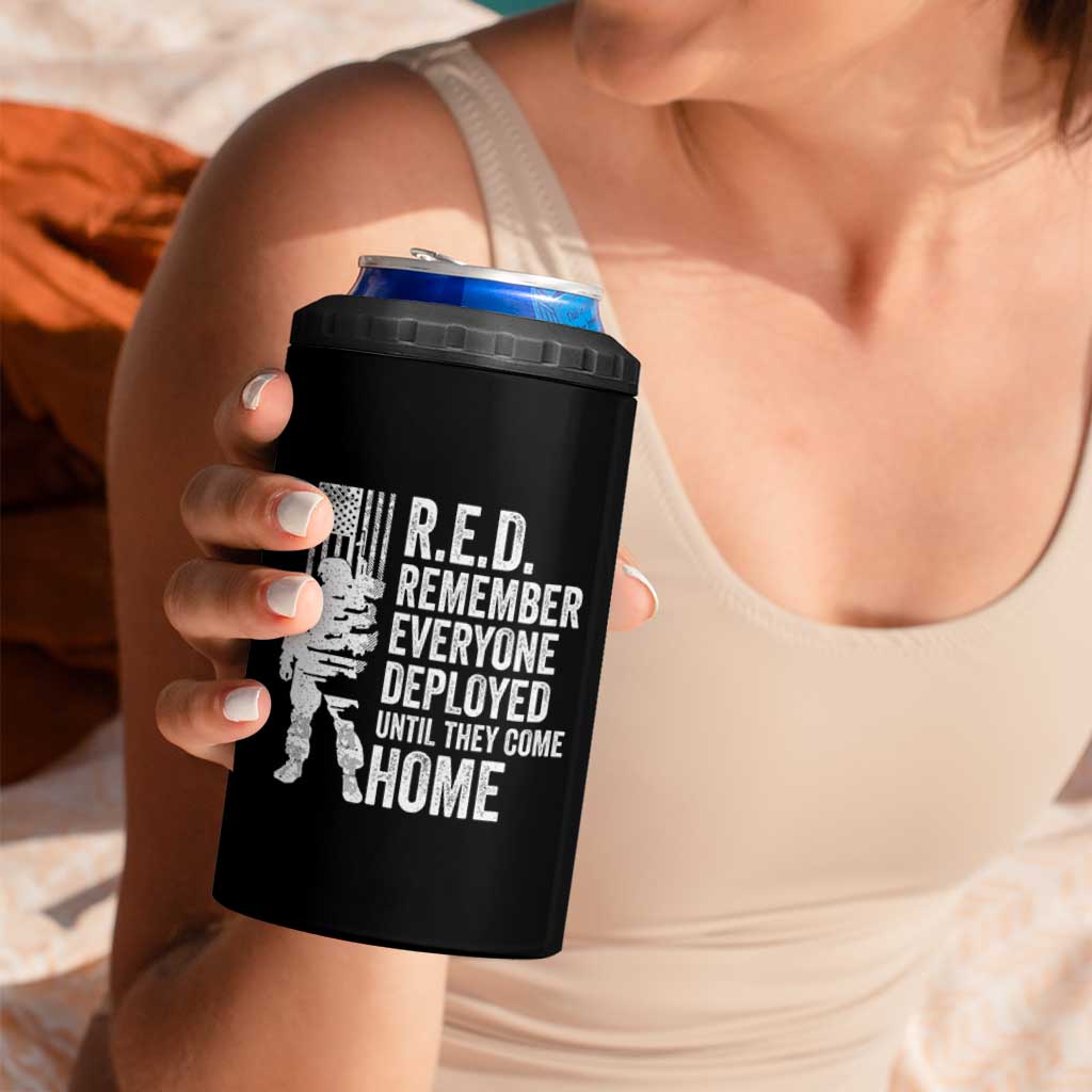 R.E.D Friday 4 in 1 Can Cooler Tumbler Remember Everyone Deployed American Flag Military Supportive - Wonder Print Shop