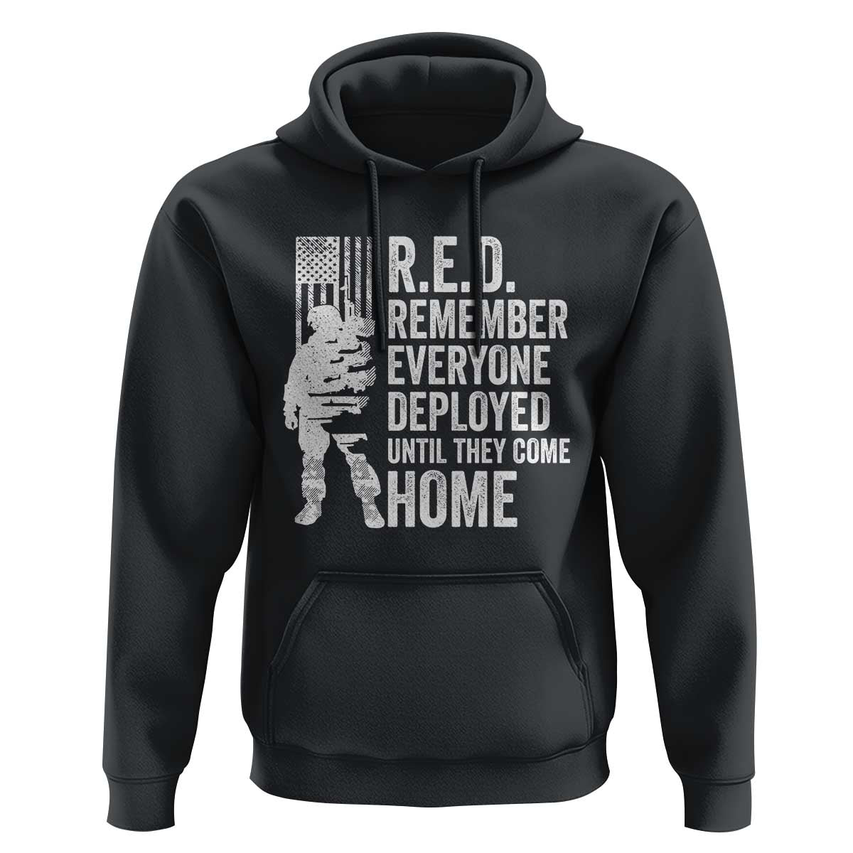 R.E.D Friday Hoodie Remember Everyone Deployed American Flag Military Supportive - Wonder Print Shop