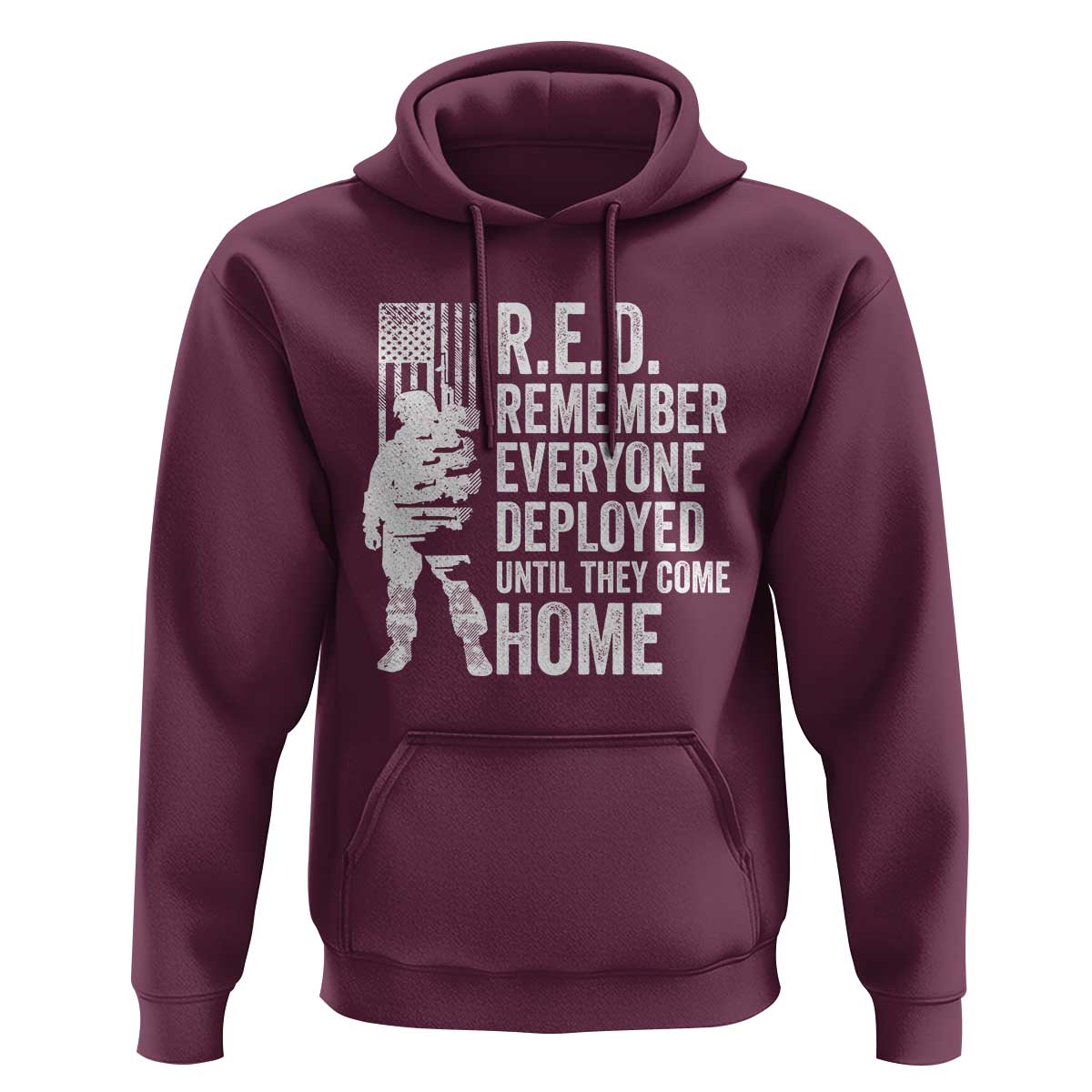 R.E.D Friday Hoodie Remember Everyone Deployed American Flag Military Supportive - Wonder Print Shop