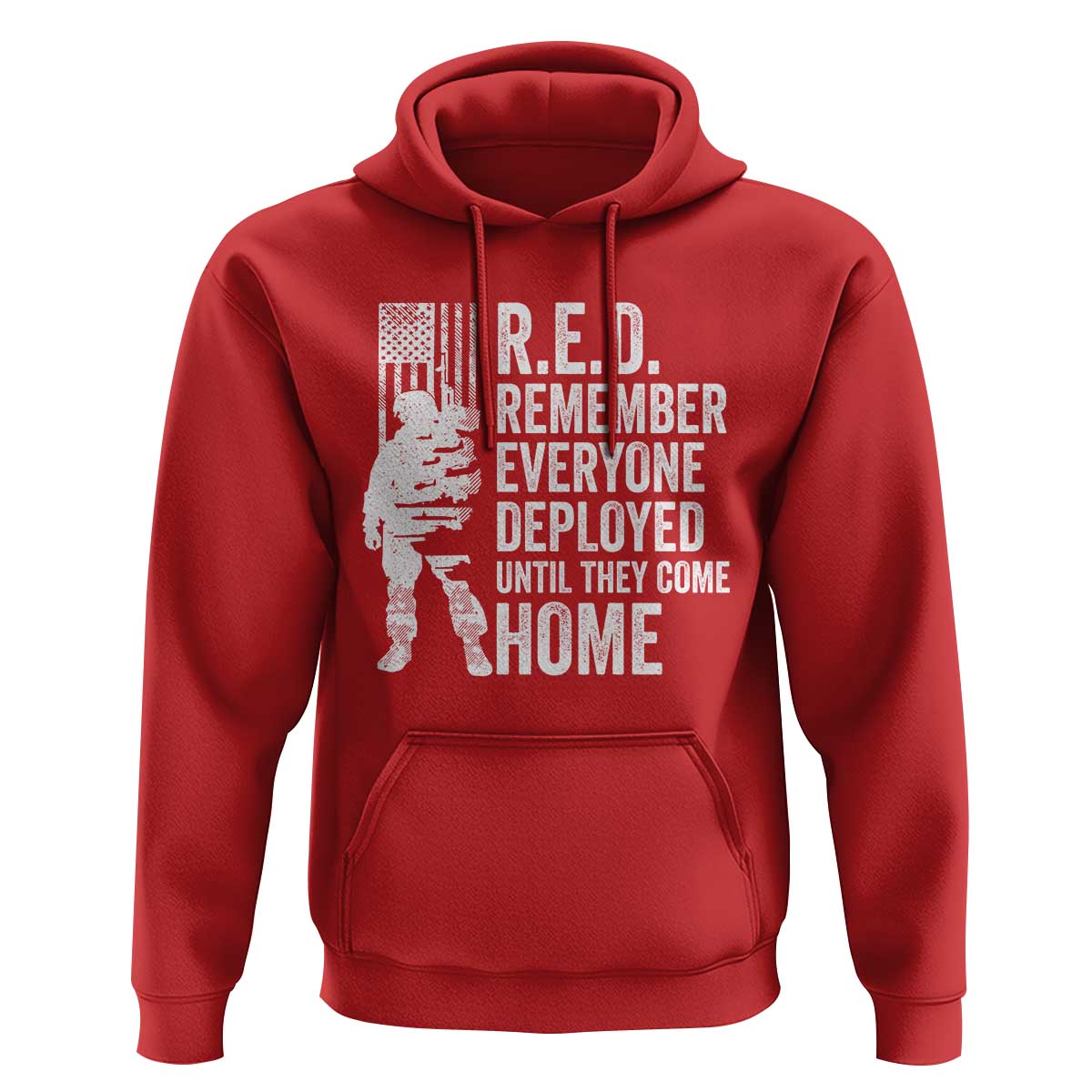 R.E.D Friday Hoodie Remember Everyone Deployed American Flag Military Supportive - Wonder Print Shop