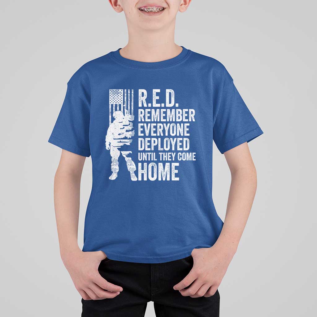 R.E.D Friday T Shirt For Kid Remember Everyone Deployed American Flag Military Supportive - Wonder Print Shop