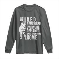 R.E.D Friday Long Sleeve Shirt Remember Everyone Deployed American Flag Military Supportive - Wonder Print Shop