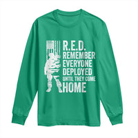 R.E.D Friday Long Sleeve Shirt Remember Everyone Deployed American Flag Military Supportive - Wonder Print Shop