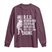 R.E.D Friday Long Sleeve Shirt Remember Everyone Deployed American Flag Military Supportive - Wonder Print Shop