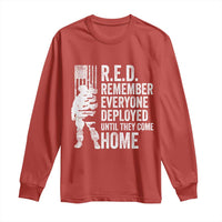 R.E.D Friday Long Sleeve Shirt Remember Everyone Deployed American Flag Military Supportive - Wonder Print Shop