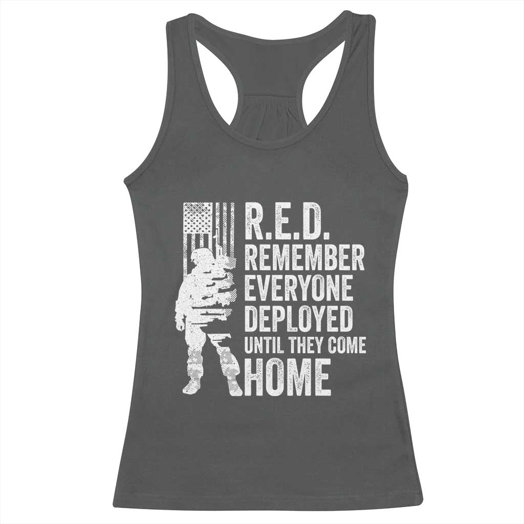 R.E.D Friday Racerback Tank Top Remember Everyone Deployed American Flag Military Supportive - Wonder Print Shop