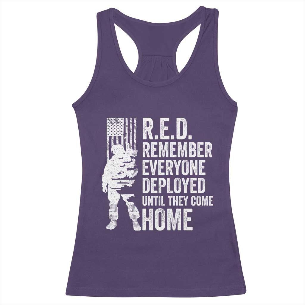 R.E.D Friday Racerback Tank Top Remember Everyone Deployed American Flag Military Supportive - Wonder Print Shop