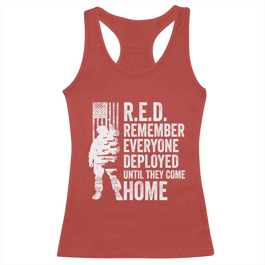 R.E.D Friday Racerback Tank Top Remember Everyone Deployed American Flag Military Supportive - Wonder Print Shop