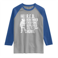 R.E.D Friday Raglan Shirt Remember Everyone Deployed American Flag Military Supportive - Wonder Print Shop