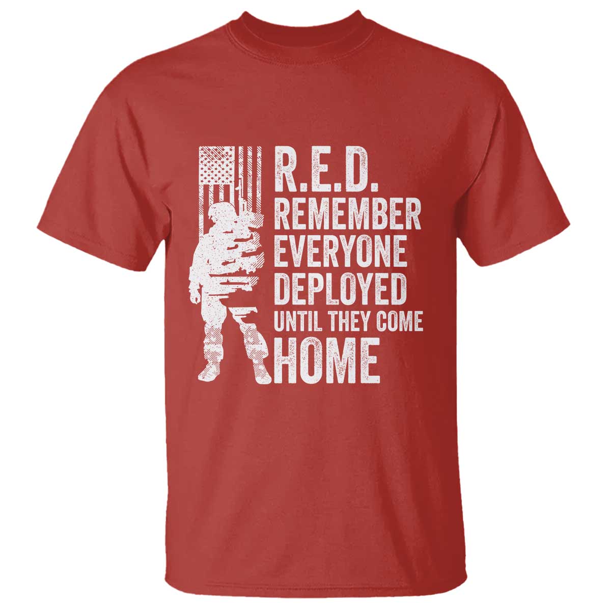 R.E.D Friday T Shirt Remember Everyone Deployed American Flag Military Supportive - Wonder Print Shop