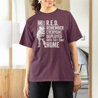 R.E.D Friday T Shirt For Women Remember Everyone Deployed American Flag Military Supportive - Wonder Print Shop