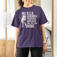 R.E.D Friday T Shirt For Women Remember Everyone Deployed American Flag Military Supportive - Wonder Print Shop