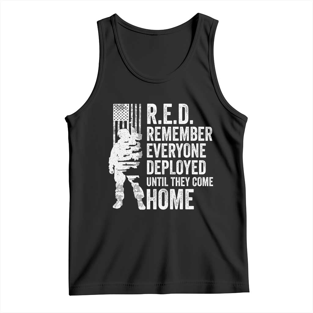 R.E.D Friday Tank Top Remember Everyone Deployed American Flag Military Supportive - Wonder Print Shop