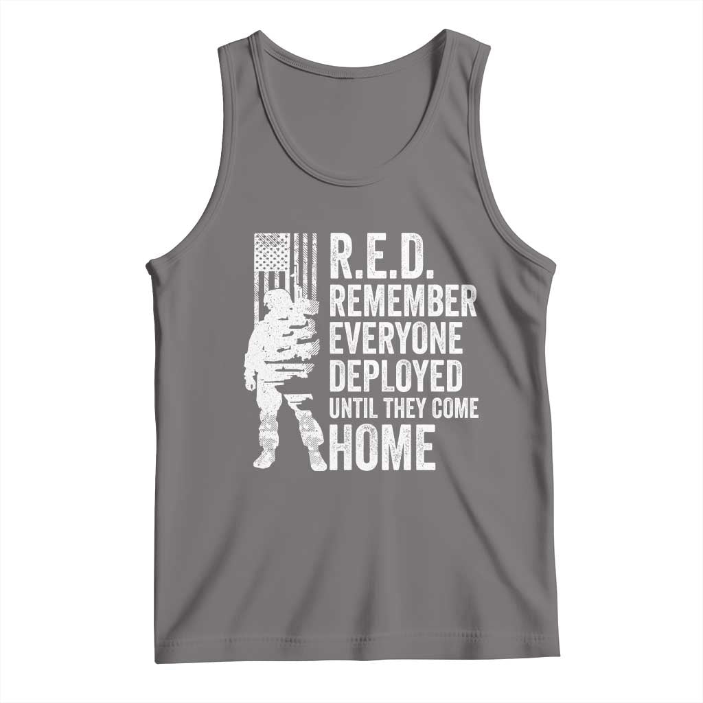 R.E.D Friday Tank Top Remember Everyone Deployed American Flag Military Supportive - Wonder Print Shop