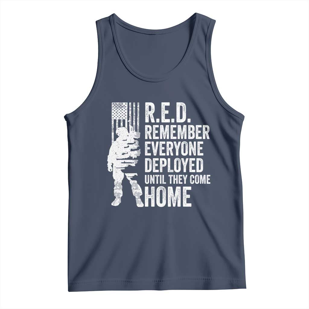 R.E.D Friday Tank Top Remember Everyone Deployed American Flag Military Supportive - Wonder Print Shop