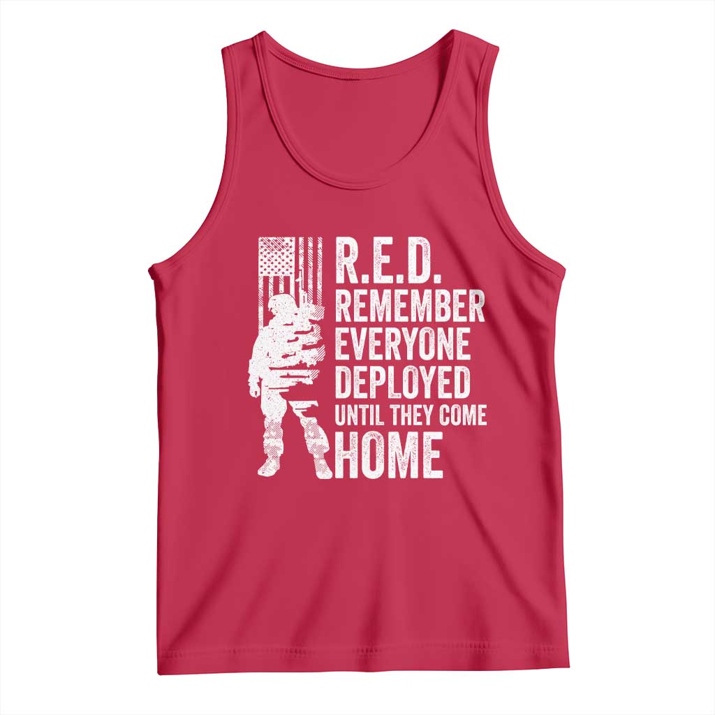 R.E.D Friday Tank Top Remember Everyone Deployed American Flag Military Supportive - Wonder Print Shop