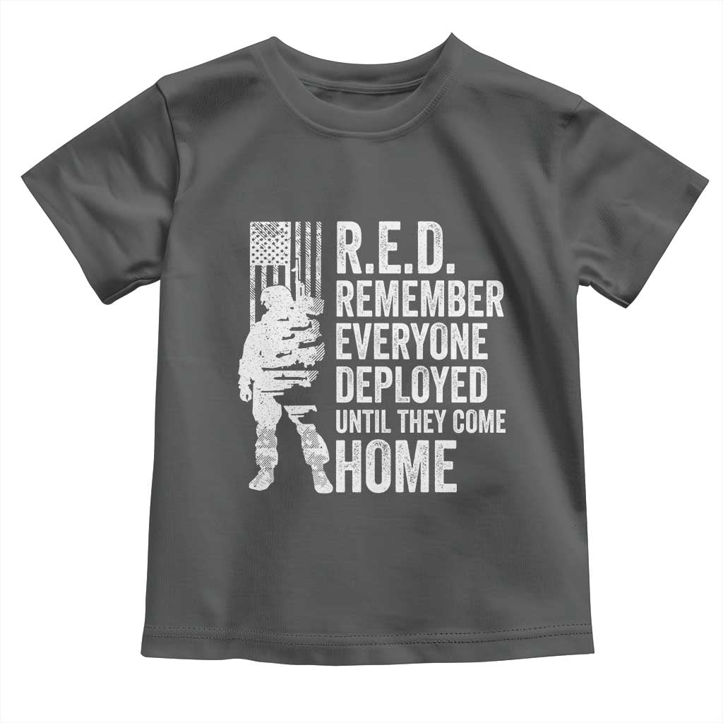 R.E.D Friday Toddler T Shirt Remember Everyone Deployed American Flag Military Supportive - Wonder Print Shop
