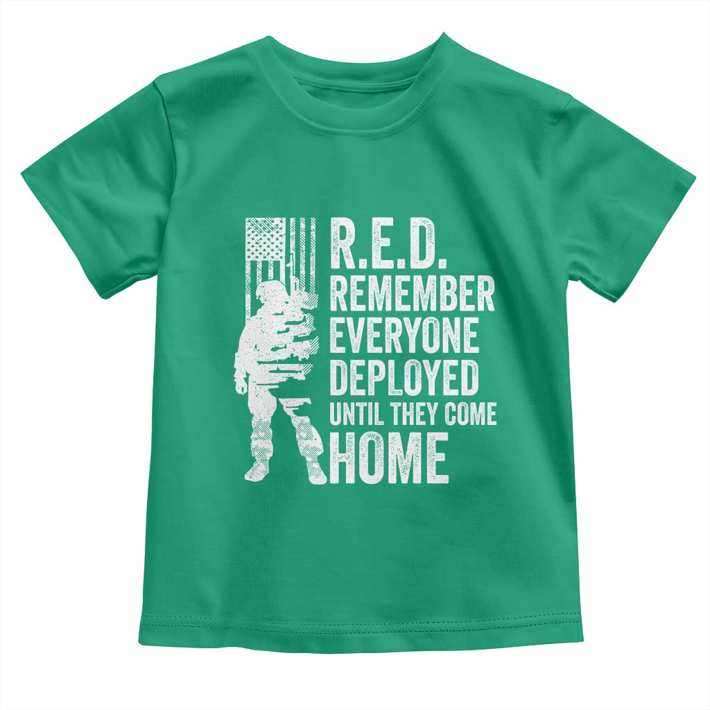 R.E.D Friday Toddler T Shirt Remember Everyone Deployed American Flag Military Supportive - Wonder Print Shop