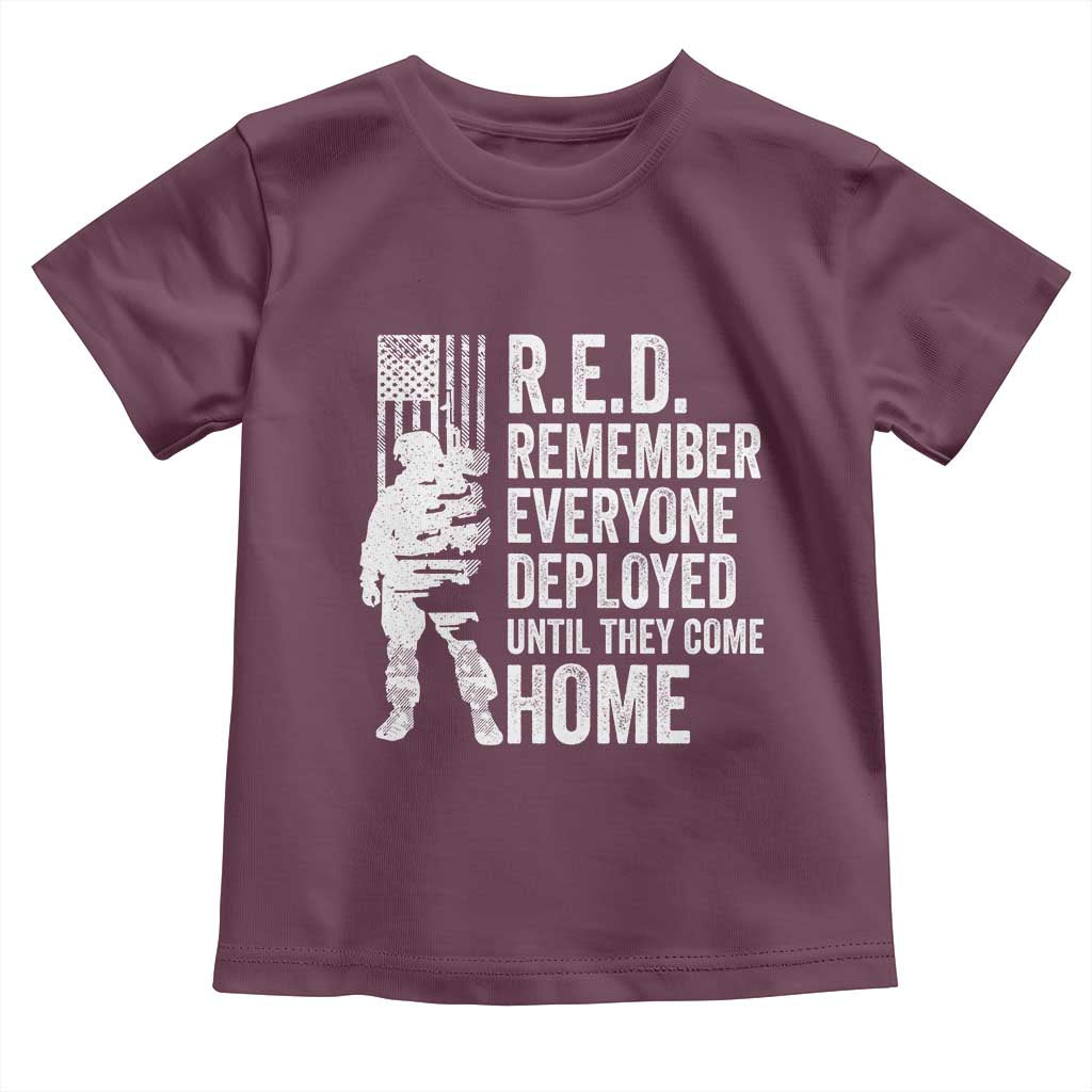R.E.D Friday Toddler T Shirt Remember Everyone Deployed American Flag Military Supportive - Wonder Print Shop