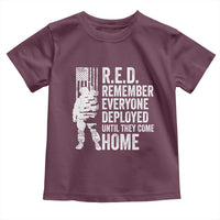 R.E.D Friday Toddler T Shirt Remember Everyone Deployed American Flag Military Supportive - Wonder Print Shop