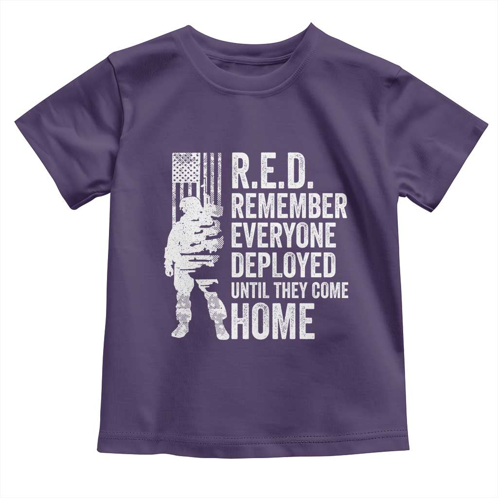 R.E.D Friday Toddler T Shirt Remember Everyone Deployed American Flag Military Supportive - Wonder Print Shop