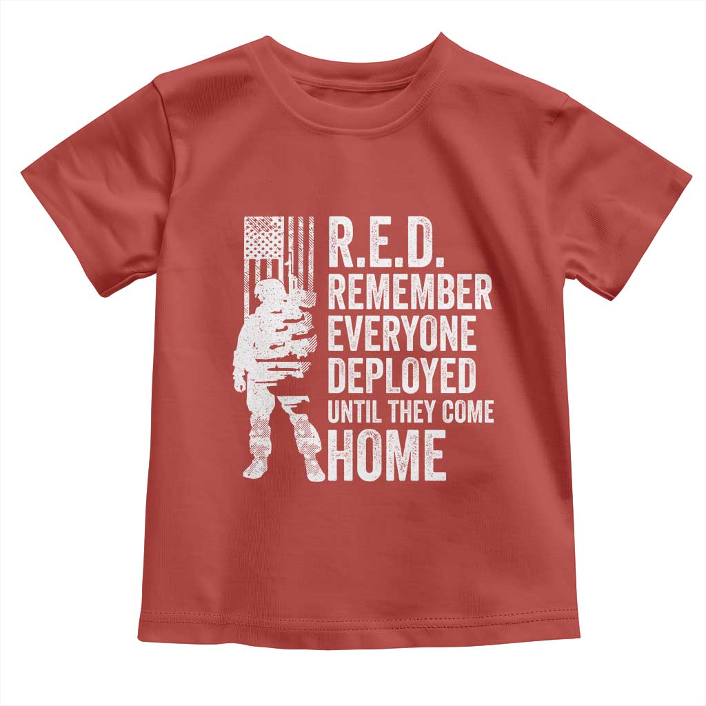 R.E.D Friday Toddler T Shirt Remember Everyone Deployed American Flag Military Supportive - Wonder Print Shop