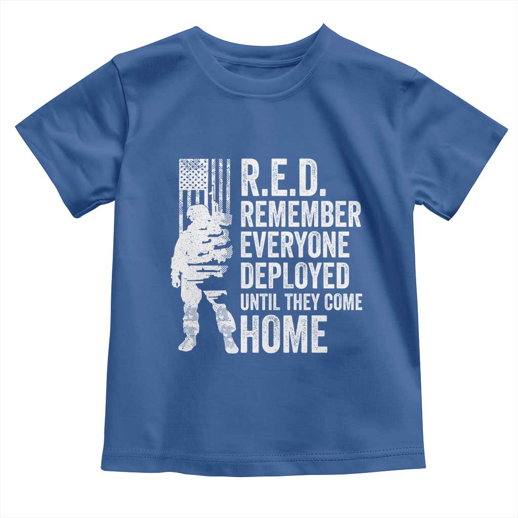 R.E.D Friday Toddler T Shirt Remember Everyone Deployed American Flag Military Supportive - Wonder Print Shop