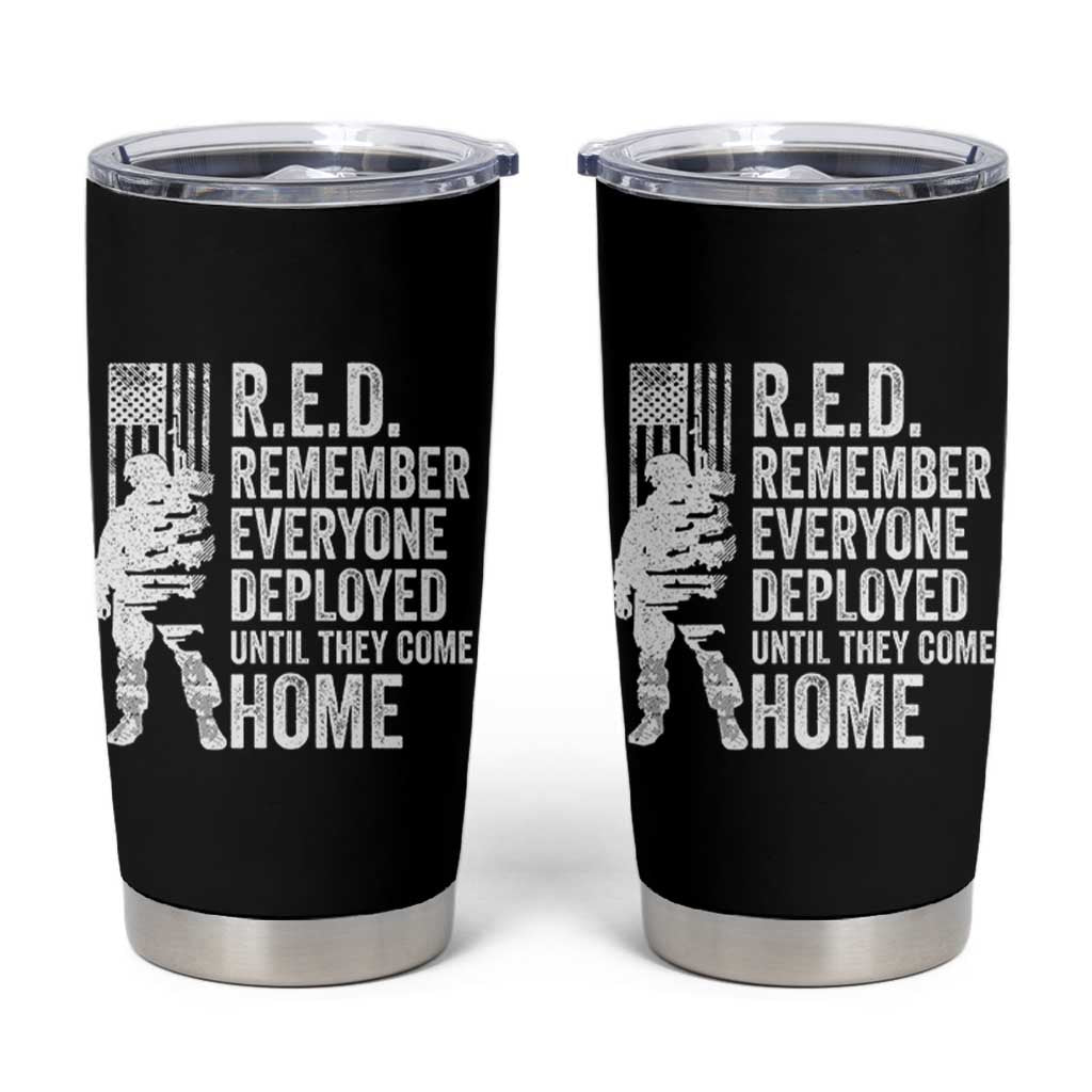 R.E.D Friday Tumbler Cup Remember Everyone Deployed American Flag Military Supportive - Wonder Print Shop