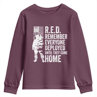 R.E.D Friday Youth Sweatshirt Remember Everyone Deployed American Flag Military Supportive - Wonder Print Shop