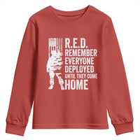 R.E.D Friday Youth Sweatshirt Remember Everyone Deployed American Flag Military Supportive - Wonder Print Shop