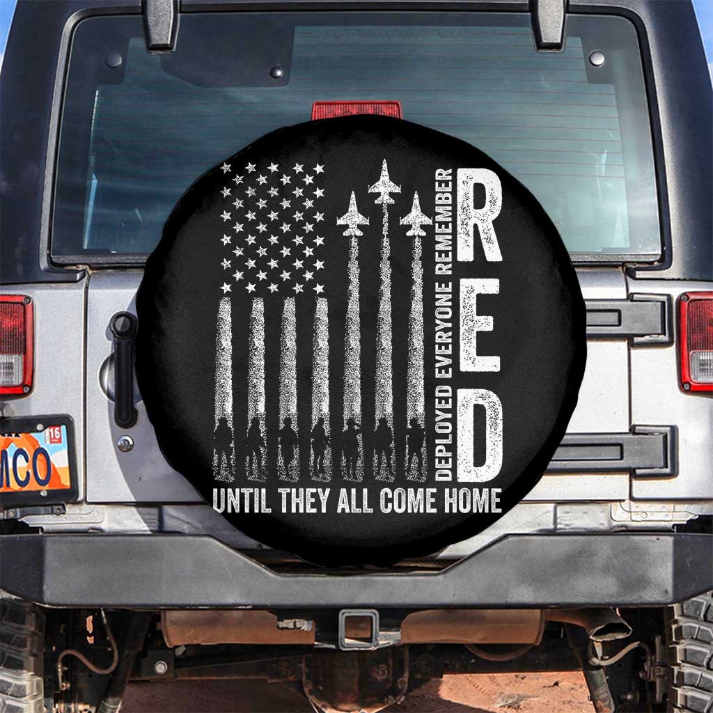 RED Friday Remember Everyone Deployed Spare Tire Cover Military American Flag - Wonder Print Shop