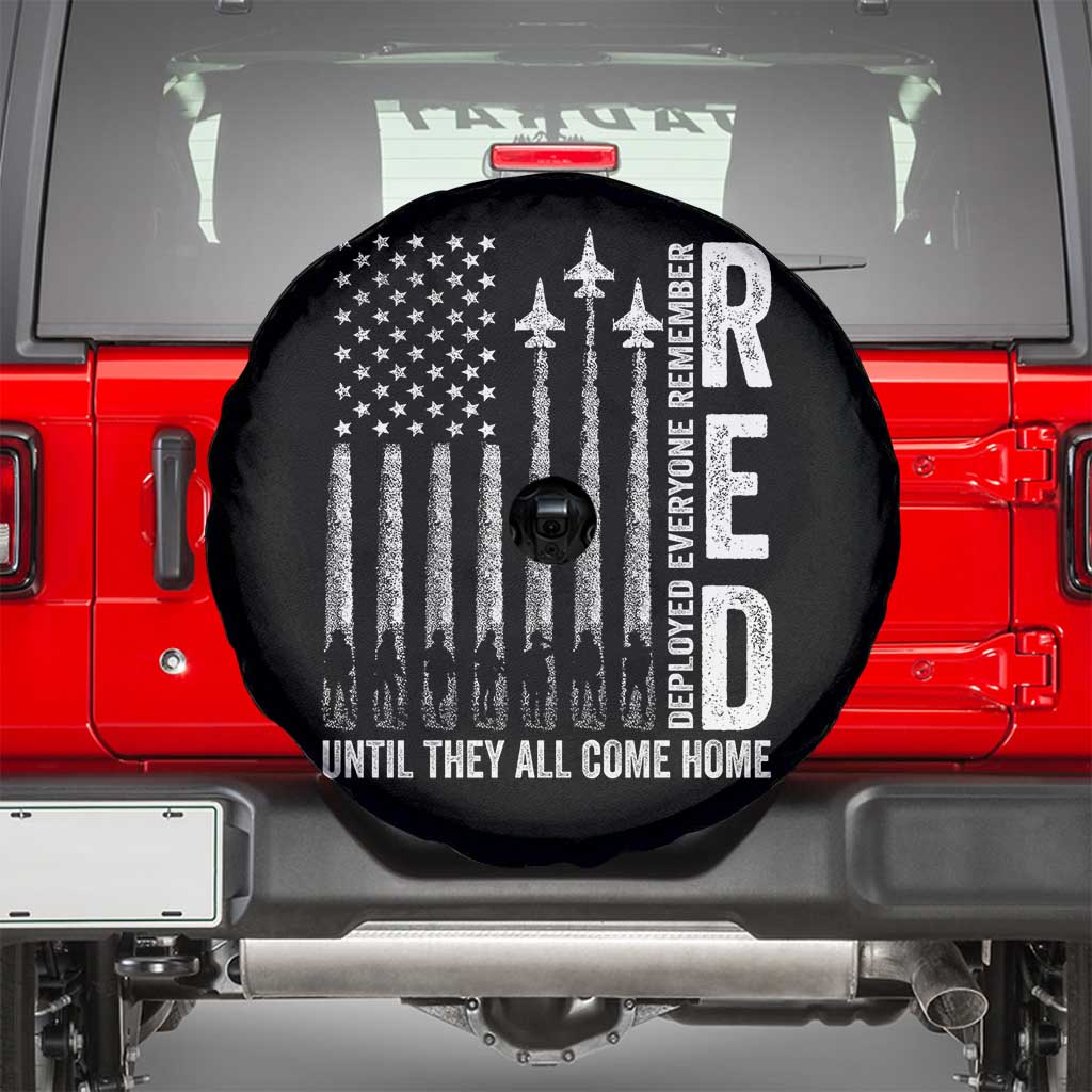 RED Friday Remember Everyone Deployed Spare Tire Cover Military American Flag - Wonder Print Shop
