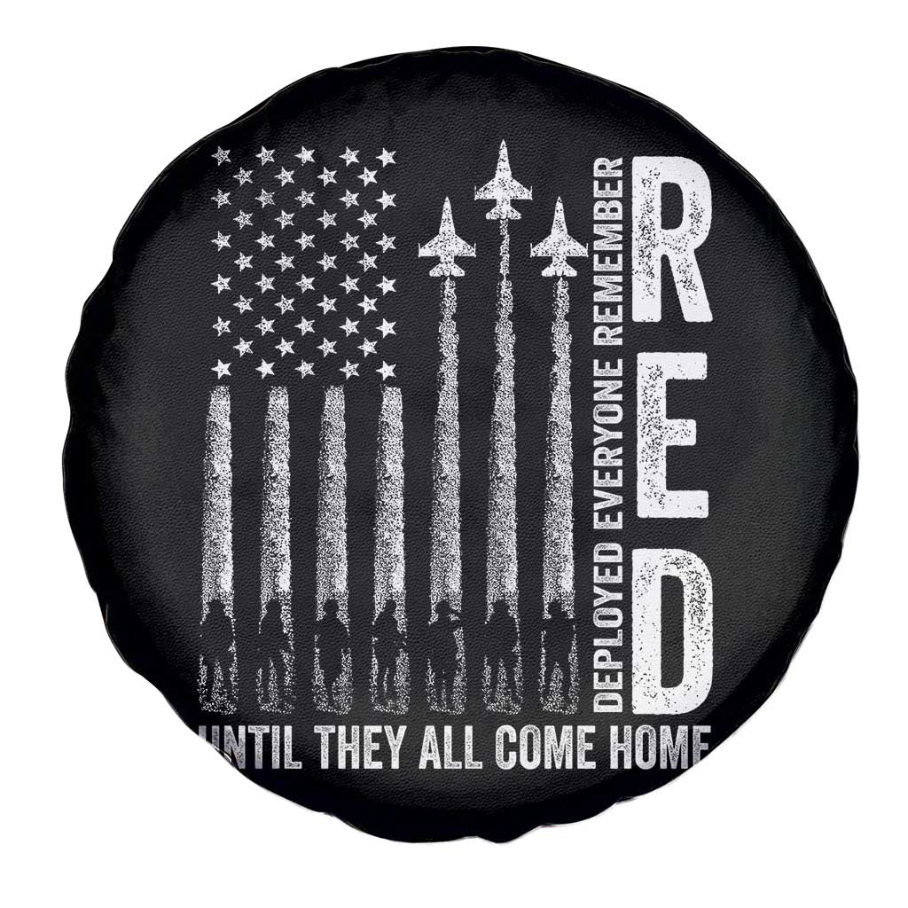 RED Friday Remember Everyone Deployed Spare Tire Cover Military American Flag - Wonder Print Shop