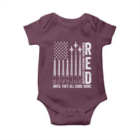 RED Friday Remember Everyone Deployed Baby Onesie Military American Flag - Wonder Print Shop