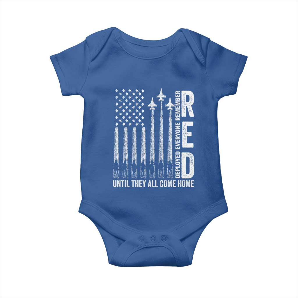RED Friday Remember Everyone Deployed Baby Onesie Military American Flag - Wonder Print Shop